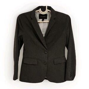 Banana‎ Republic 2 Petite Women's Gray Blazer Suit Jacket Feminine Businesswomen